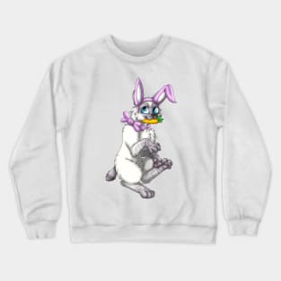 Bobtail BunnyCat: Lilac Lynx Point (Pink) Crewneck Sweatshirt